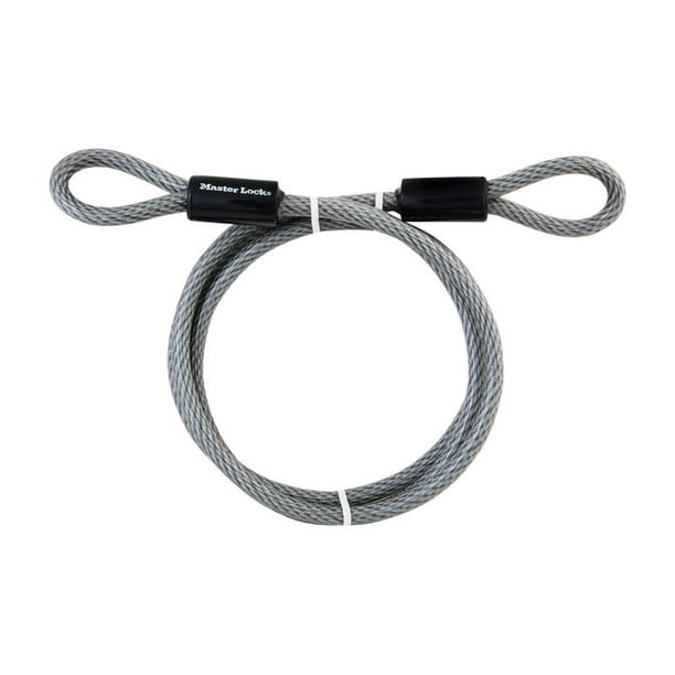 Security Steel Cable with Loops 6ft Heavy Duty Bike Steel Cable 2/5 X 6' Braided Cable for U-Lock and Padlock Security Steel Cable with Loops 6ft Heavy Duty Bike Steel Cable 2/5 X 6' Braided Cable for U-Lock and Padlock